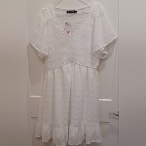 TECREW XL  White Dress Cottagecore, Whimsy, Wedding, Garden Fairy